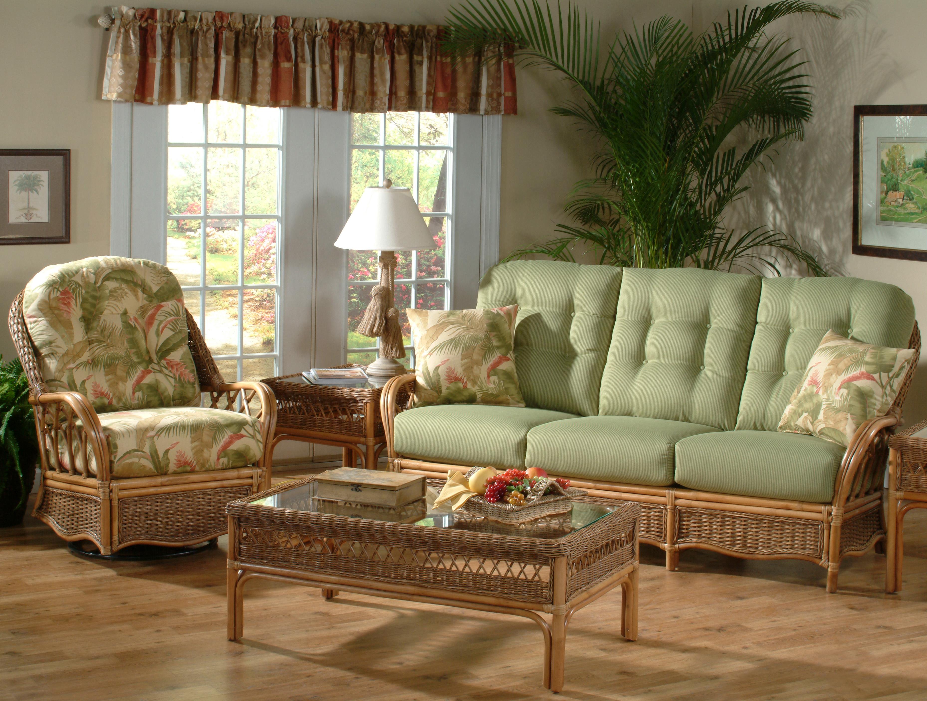 Braxton Culler Everglade Tropical Rattan Sofa Johnny Janosik Sofa